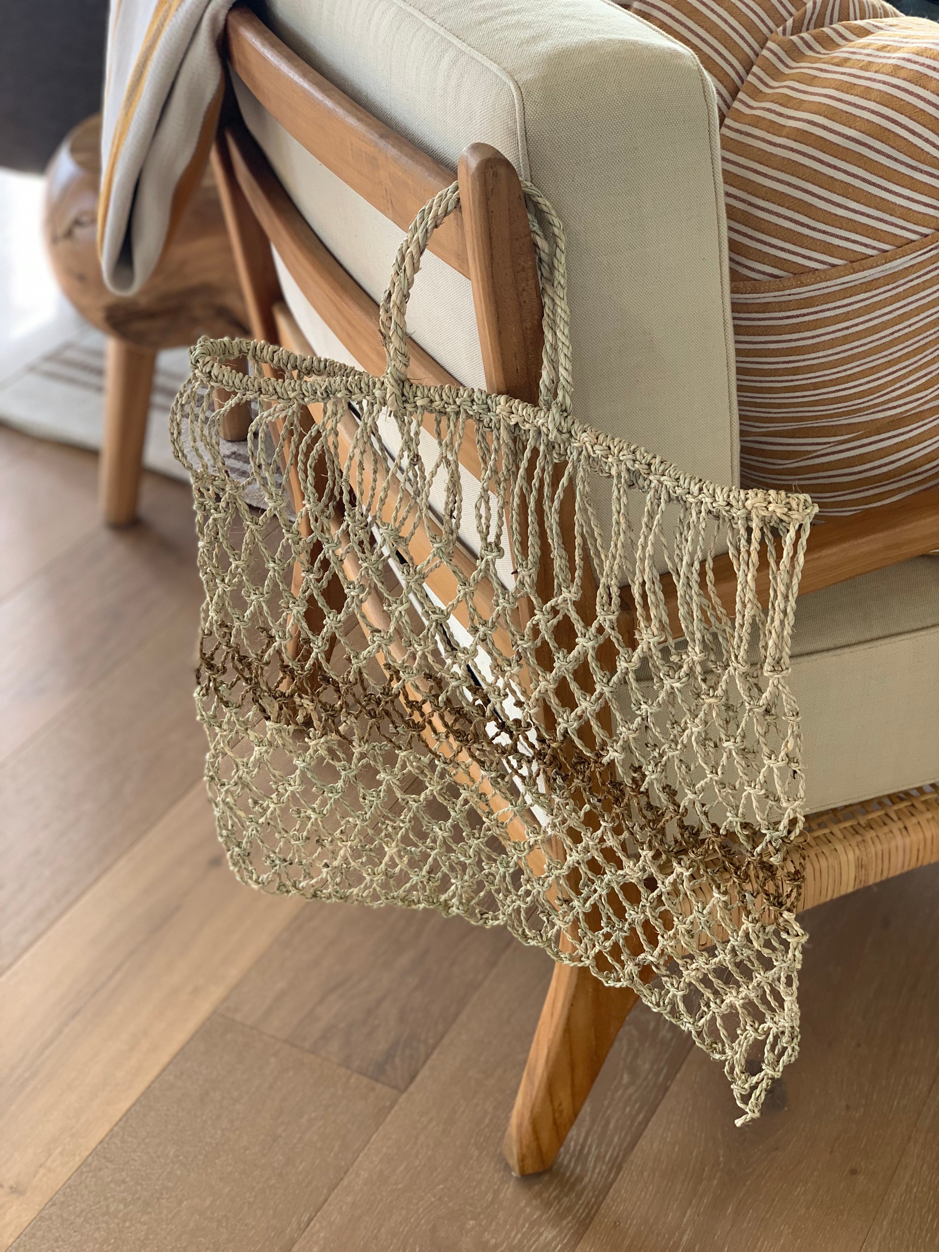 Striped Seagrass Beach Bag